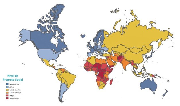 Mapa 1: Mapa del Índice de Progreso Social 2022